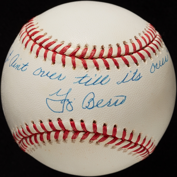 Yogi Berra Single-Signed OAL Baseball It ain't over till it's over (BAS)