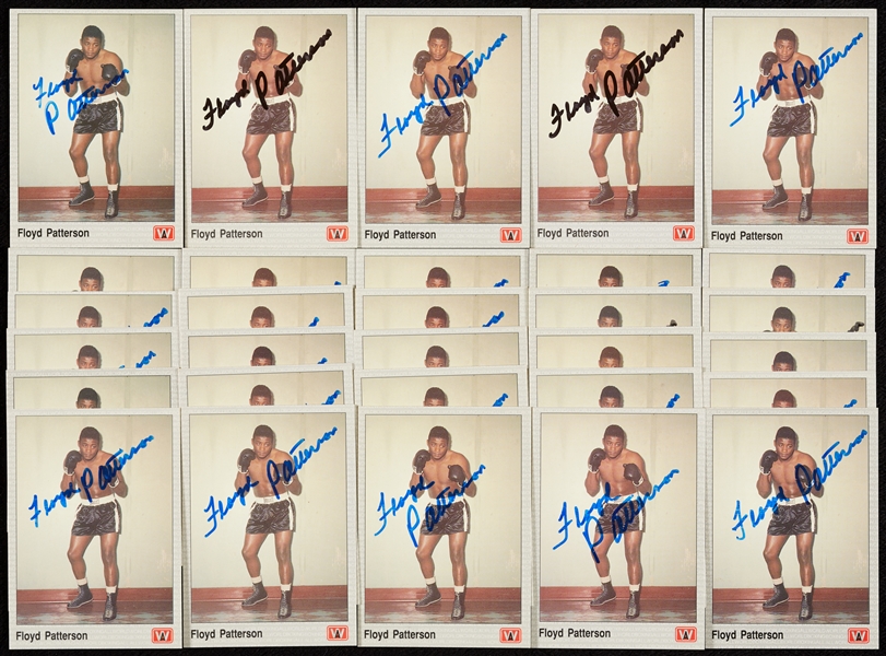 Floyd Patterson Signed 1991 AW Sports Card Group (30) 