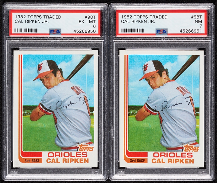 1982 Topps Traded Cal Ripken Jr. RC PSA-Graded Pair (2)