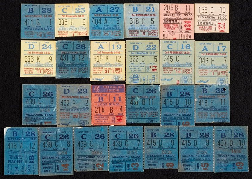 Huge Group 1965-70 Madison Square Garden Ticket Stubs (25)