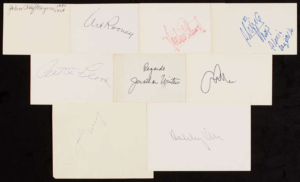 Athletes & Celebrities Signed Index Card Collection with Orr, Ashe, Flood (41)