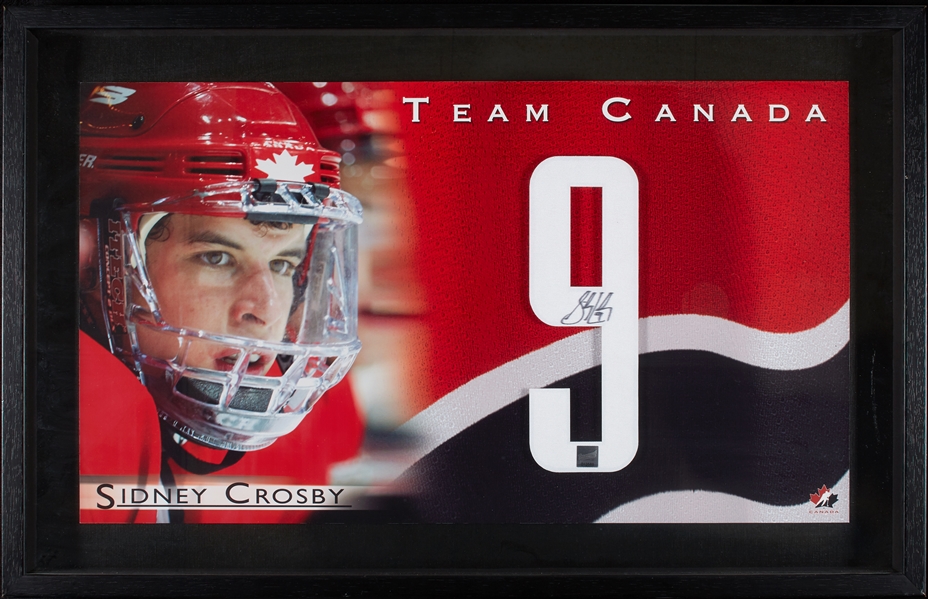 Sidney Crosby Signed Team Canada Cloth Numbers Display (Frameworth)