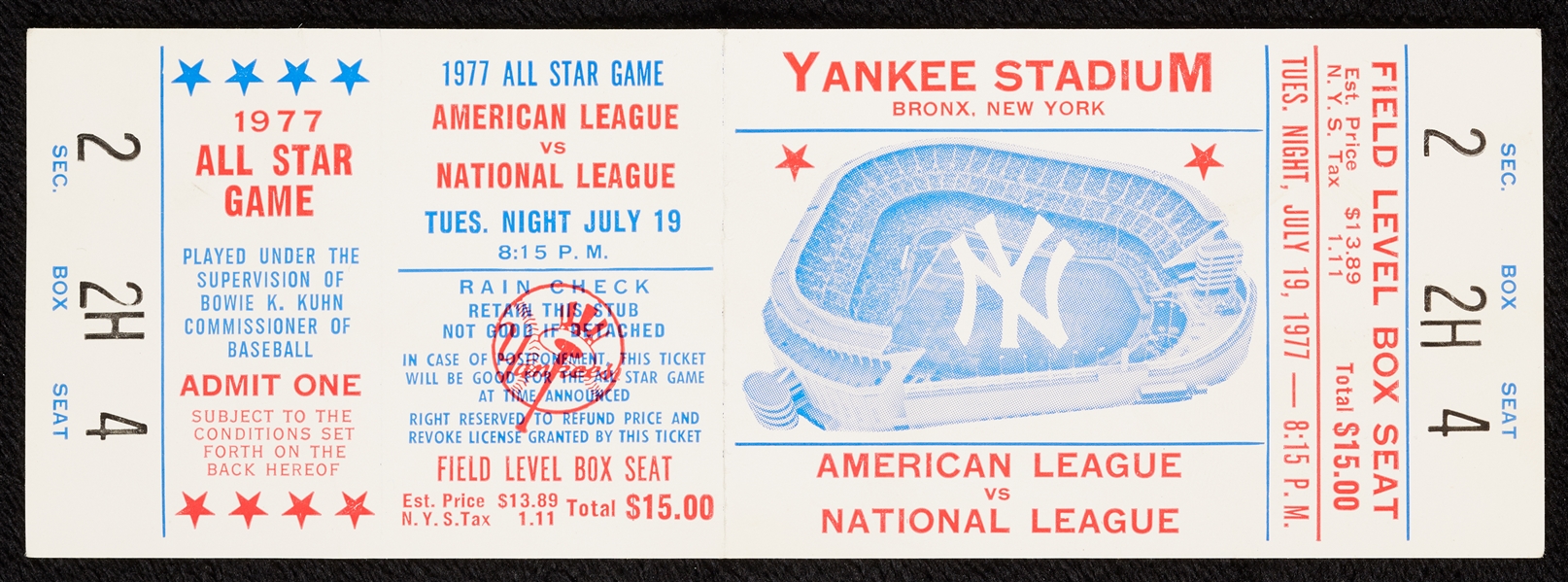 1968 & 1977 All-Star Game Full Ticket (2)