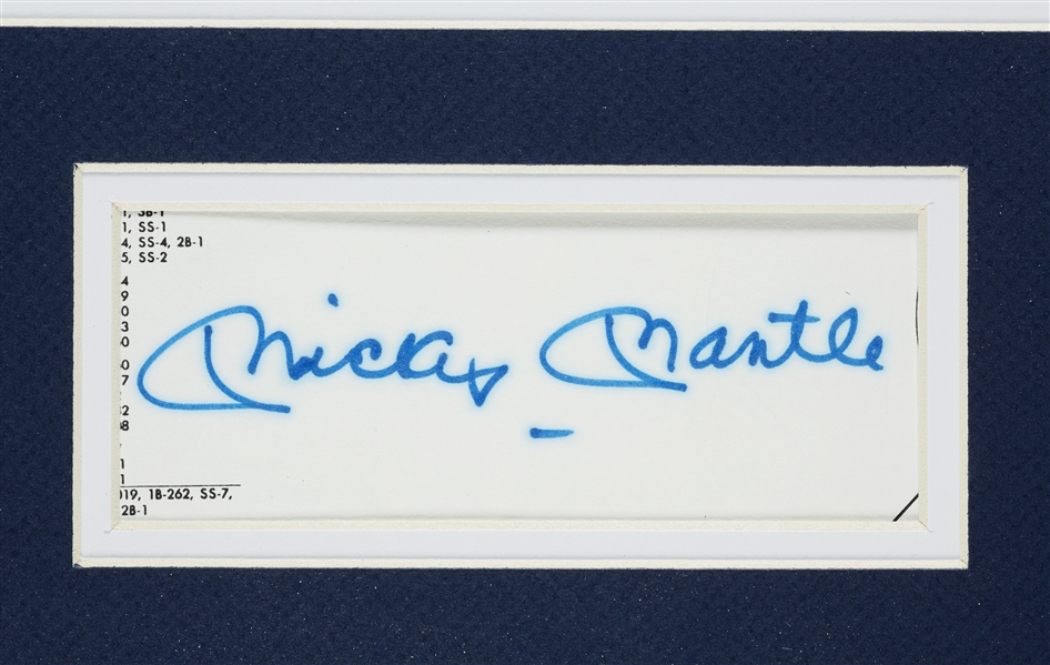 Mickey Mantle Cut Signature with Photo in Frame 
