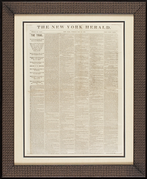 Abraham Lincoln Assassination Newspaper (1865)