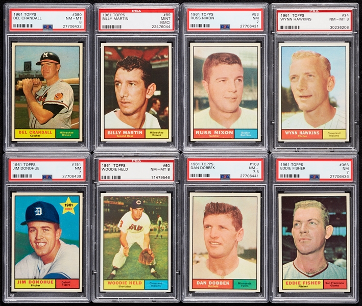 High-Grade Group of PSA-Slabbed 1961 Topps Baseball (11)