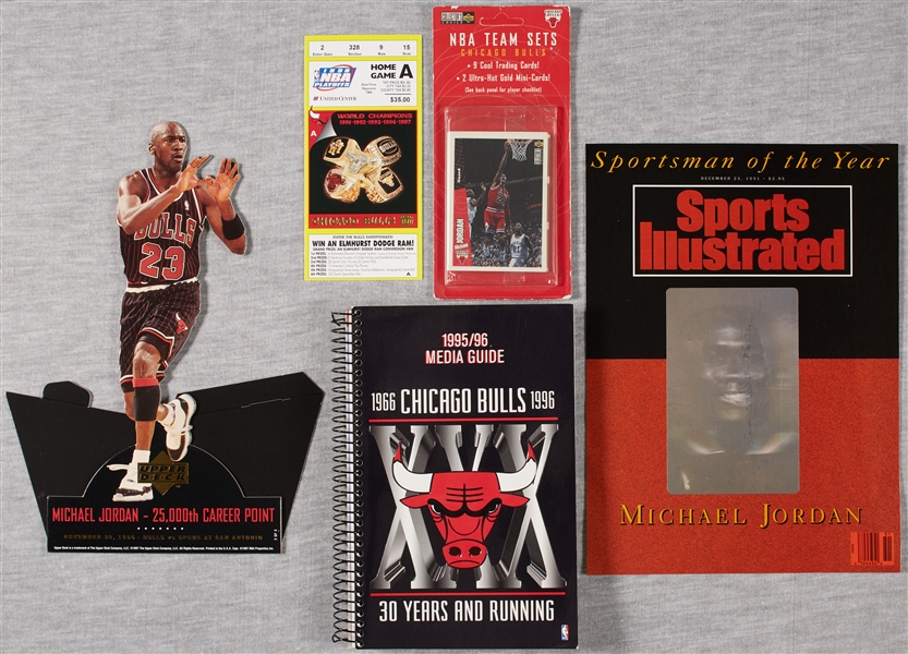 Michael Jordan Memorabilia Group with 1998 Finals Game 1 Full Ticket (4)