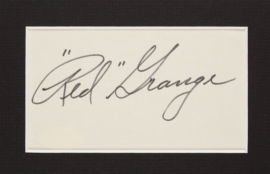 Red Grange Cut Signature Display (JSA)