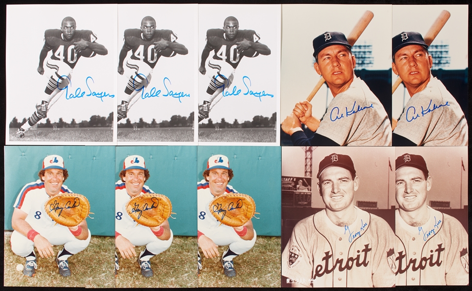 HOFer Signed 8x10 Photos with Al Kaline, Gary Carter, Gale Sayers (10)