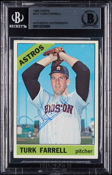 Dick Farrell Signed 1966 Topps No. 377 (BAS)