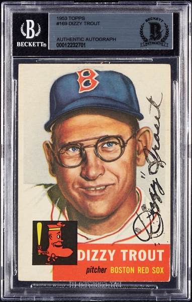 Dizzy Trout Signed 1953 Topps No. 169 (BAS)