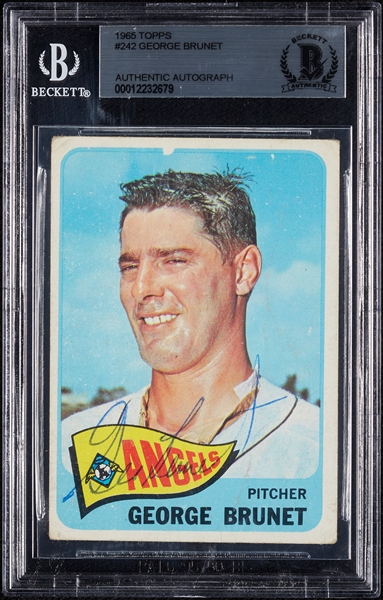 George Brunet Signed 1965 Topps No. 242 (BAS)