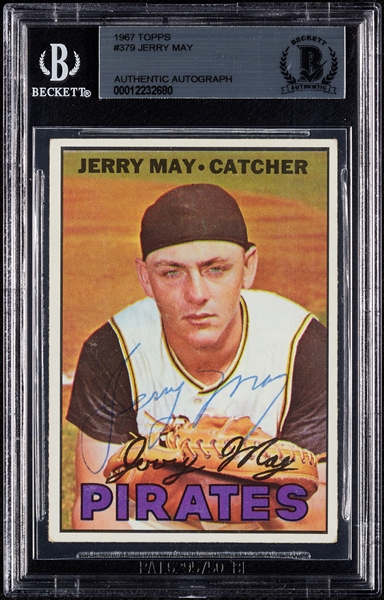 Jerry May Signed 1967 Topps No. 379 (BAS)