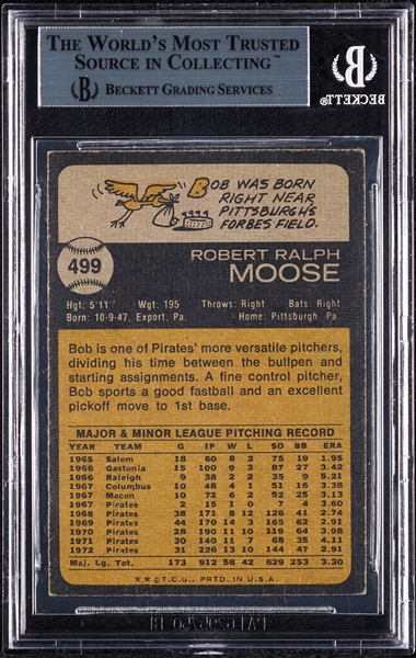 Bob Moose Signed 1973 Topps No. 499 (BAS)