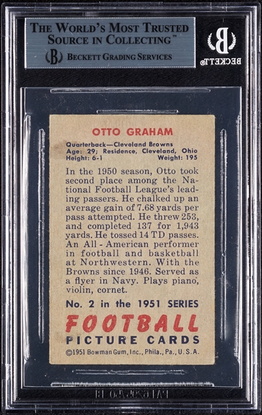 Otto Graham Signed 1951 Bowman No. 2 (BAS)
