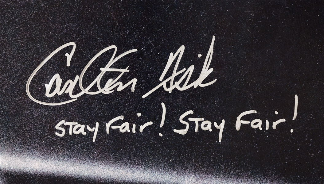 Carlton Fisk Signed Print Inscribed Stay Fair! Stay Fair! (BAS)