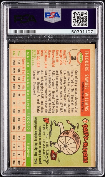 1955 Topps Ted Williams No. 2 PSA 5