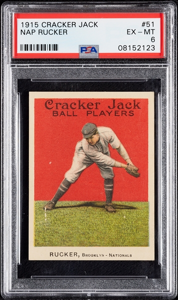 1915 Cracker Jack Nap Rucker No. 51 PSA 6