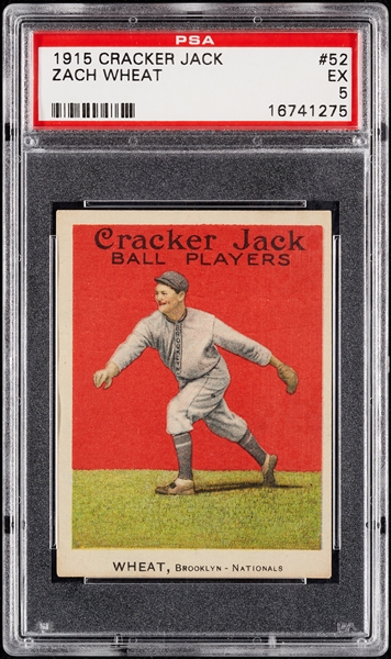 1915 Cracker Jack Zack Wheat No. 52 PSA 5
