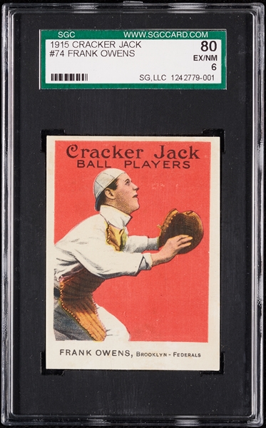 1915 Cracker Jack Frank Owens No. 74 SGC 6