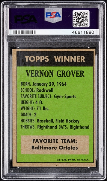 1972 Topps 1971 Winners Vernon Grover PSA 7