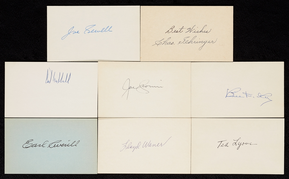 1920-1929 Signed Index Card Collection (525)