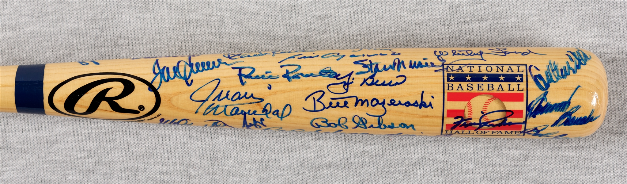 HOFer Multi-Signed Rawlings Bat with Puckett, Koufax, Musial (42) (BAS)