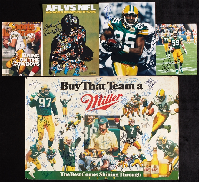 GB Packers Signed Photos & Magazine Group with Starr, Favre, Rodgers, White (41)