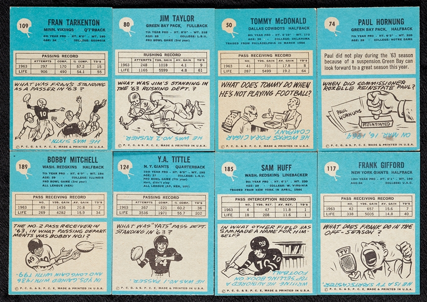 1964 Philadelphia Gum Football Partial Set With 31 PSA Slabs (132/198)