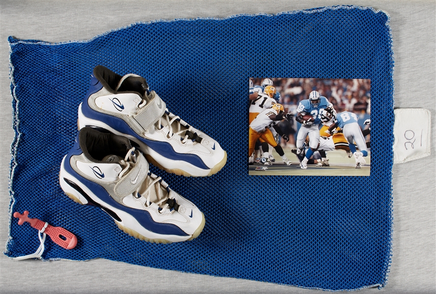 Barry Sanders Game-Used Shoes & Laundry Bag