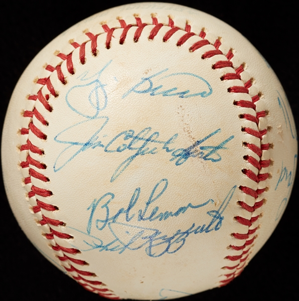 1976 New York Yankees Team-Signed Baseball with Mantle, Berra, Elston Howard, Hopalong Cassidy (BAS)
