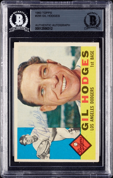 Gil Hodges Signed 1960 Topps No. 295 (BAS)