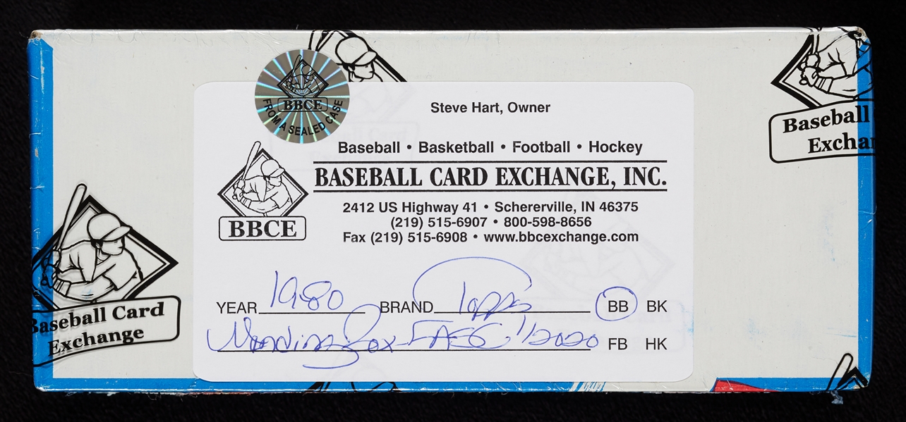 1980 Topps Baseball Vending Box (500) (BBCE)