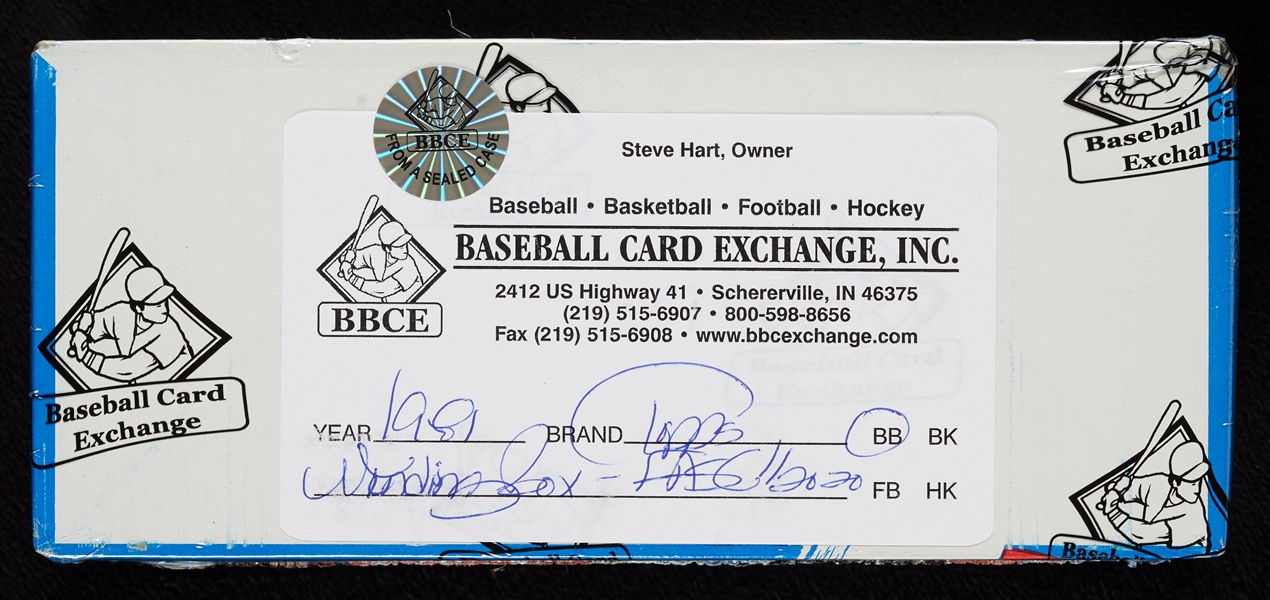 1981 Topps Baseball Vending Box (500) (BBCE)