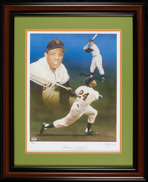 Willie Mays Signed Christopher Paluso Lithograph (418/426) (PSA/DNA)