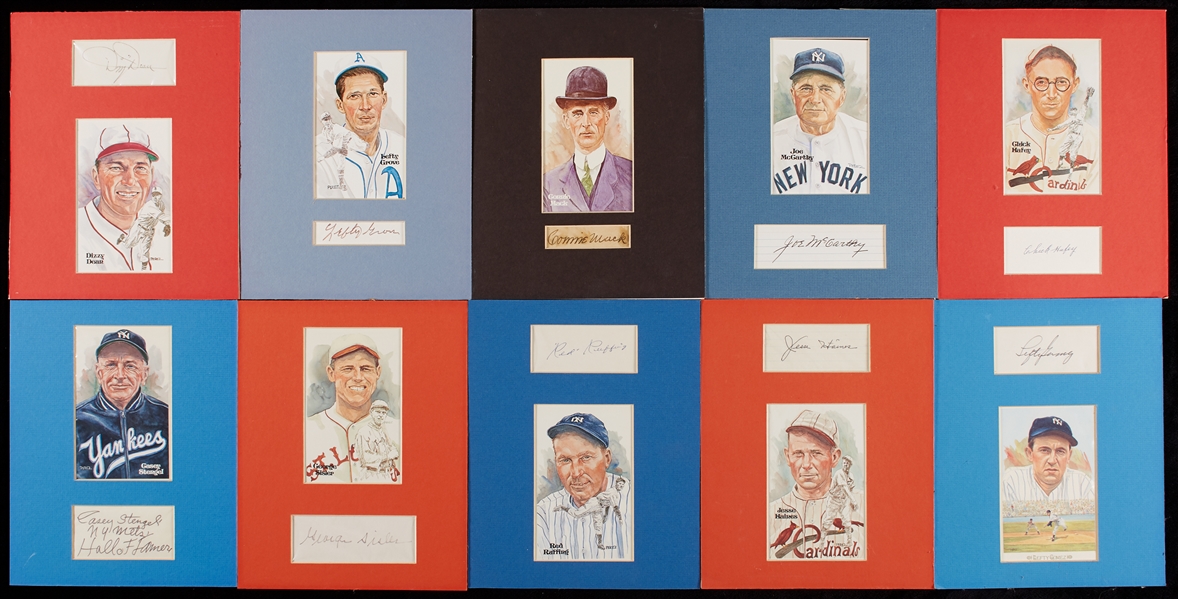 Signed & Matted Autograph Display Collection with Dizzy Dean (54)