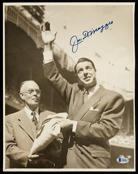 Joe DiMaggio Signed Oversized Original Photo (BAS)