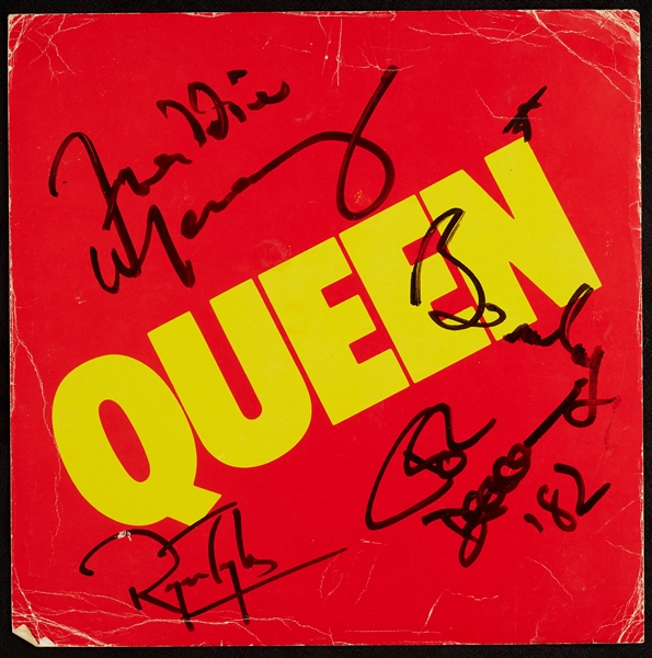 Queen Group-Signed Store Promo Display with Freddie Mercury (BAS)