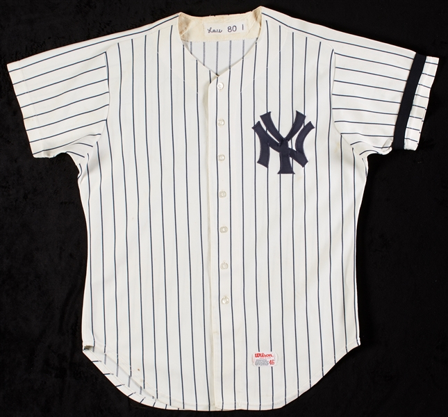 Charlie Lau 1980 New York Yankees Home Jersey with Munson Armband