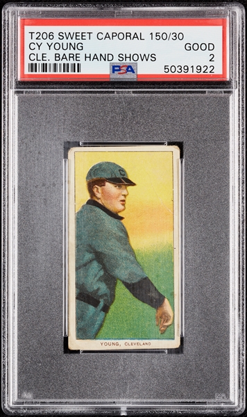 1909-11 T206 Cy Young Bare Hand Shows (Sweet Caporal) PSA 2