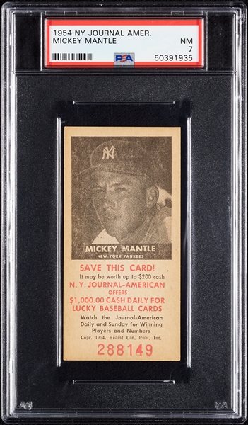 1954 NY Journal-American Mickey Mantle PSA 7