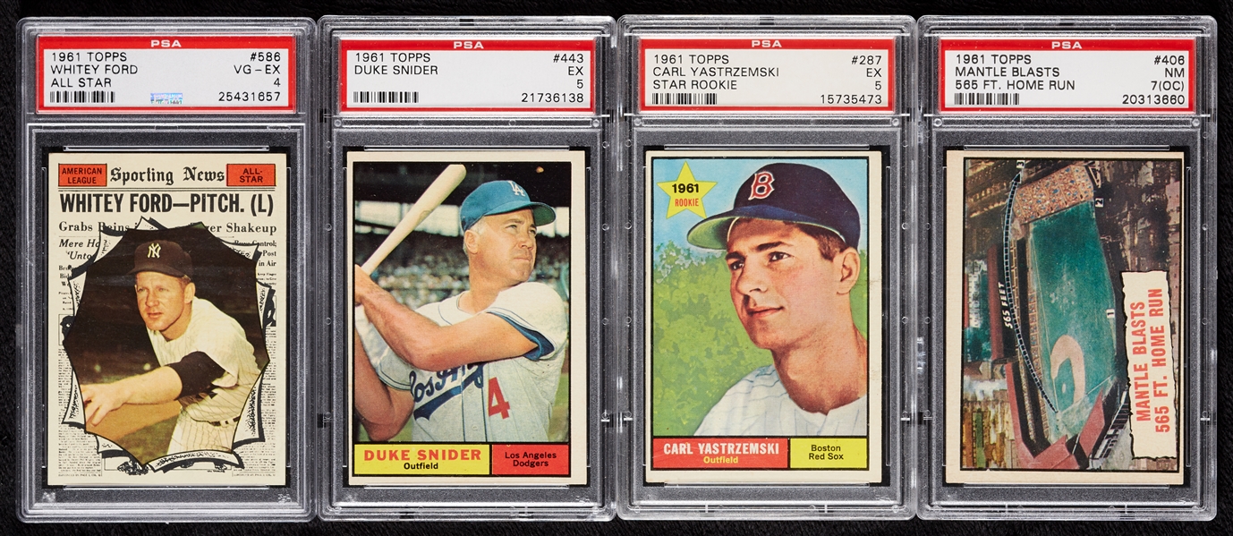 1961 Topps Baseball Complete Set, Eight Slabbed, Plus Extras (587)