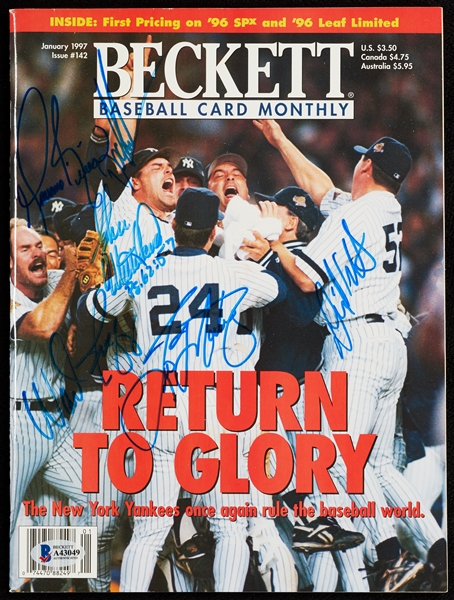 1996 NY Yankees Signed Beckett Baseball with Rivera, Boggs (6) (BAS)