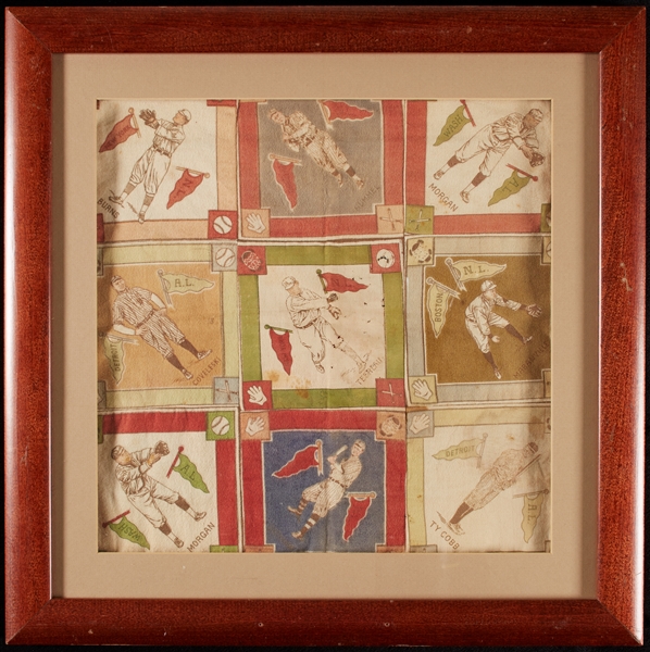 1914 B18 Blankets Framed Piece With Nine Including Ty Cobb (9)