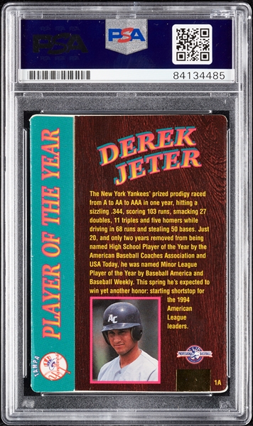 Derek Jeter Signed 1995 Action Packed No. 1A (PSA/DNA)