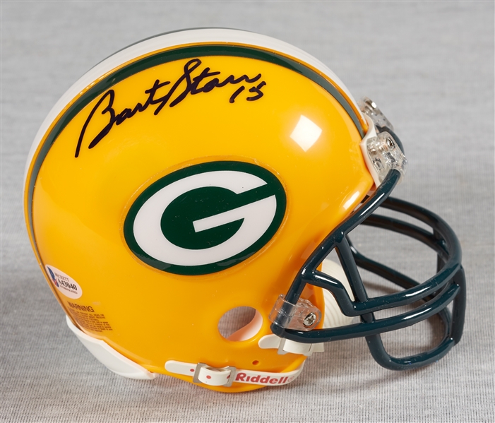 Bart Starr Signed Packers Mini-Helmet (BAS)