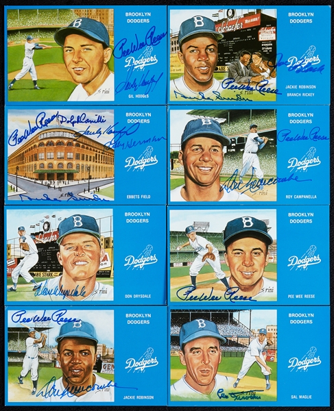 Brooklyn Dodgers Multi-Signed Susan Rini Postcards with Koufax (48)