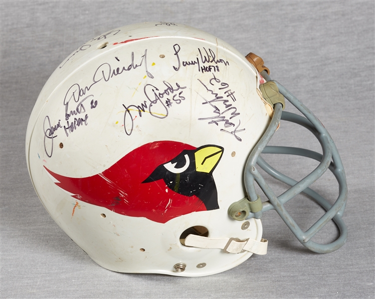 Barney Cotton 1980 St. Louis Cardinals Game-Used, Multi-Signed Helmet (8)