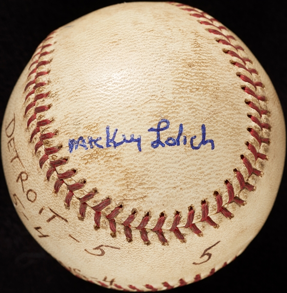 Mickey Lolich Career Win No. 10 Final Out Game-Used Baseball (6/10/1964) (BAS) (Lolich LOA)