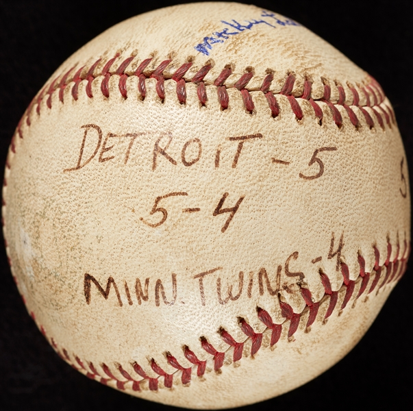 Mickey Lolich Career Win No. 10 Final Out Game-Used Baseball (6/10/1964) (BAS) (Lolich LOA)